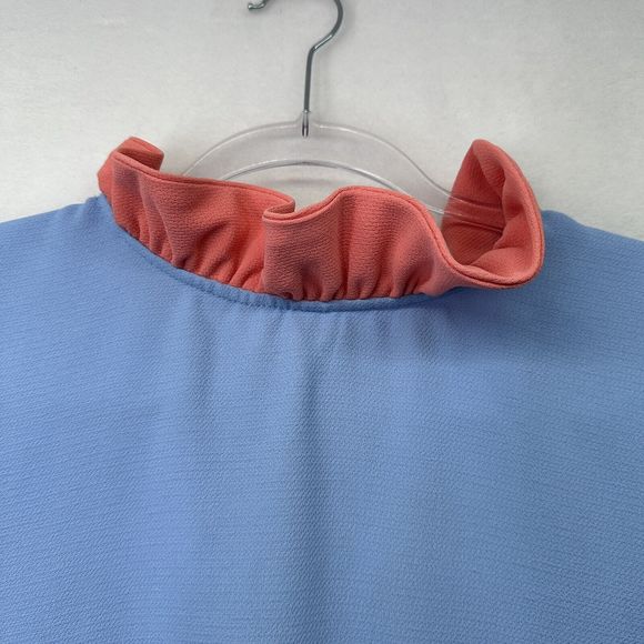 Pomander Place by Tuckernuck Blue Daphne Dress Swing Ruffle Bow sz L - Picture 5 of 16